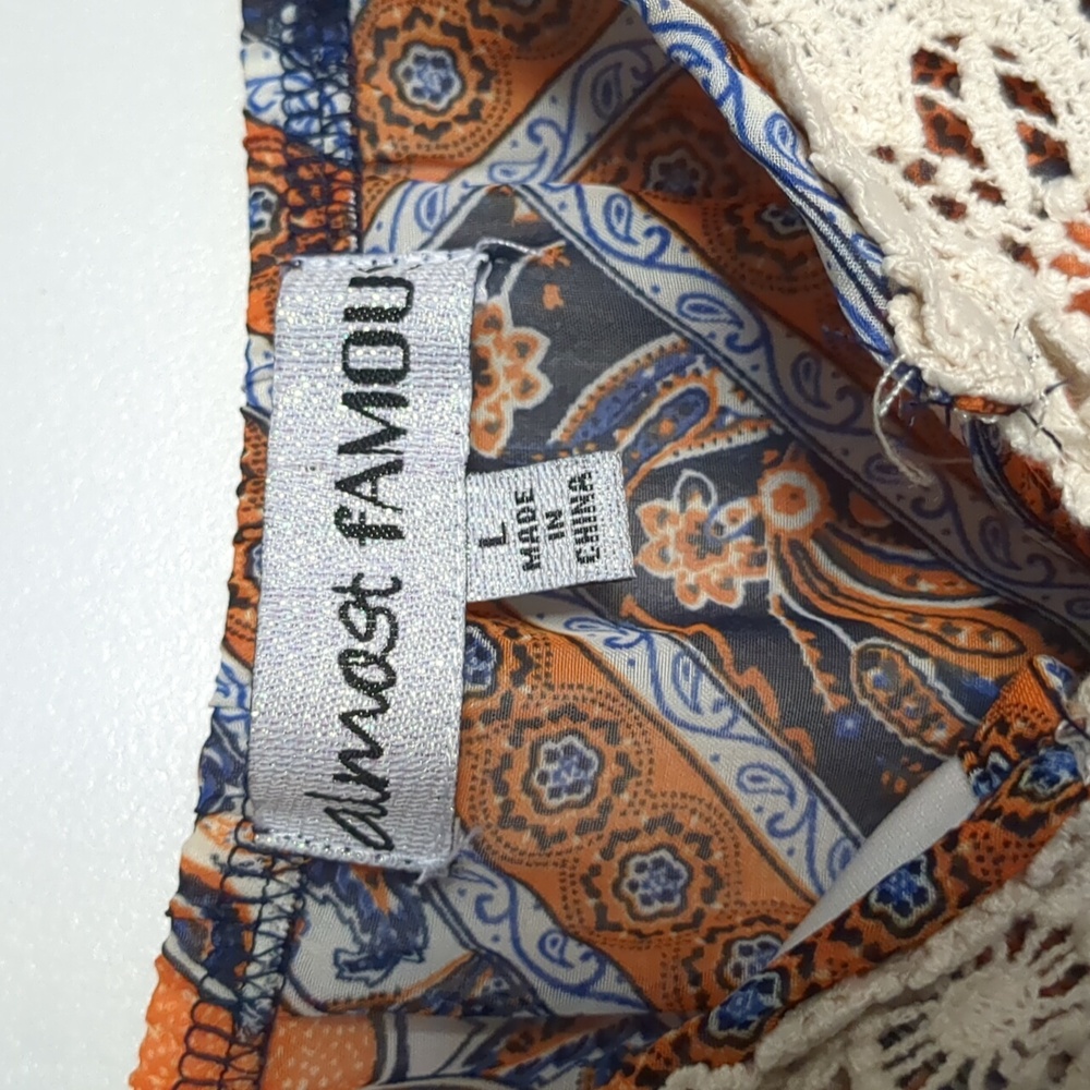 Almost Famous Handkerchief Hem Sundress Lg - Picture 3 of 4